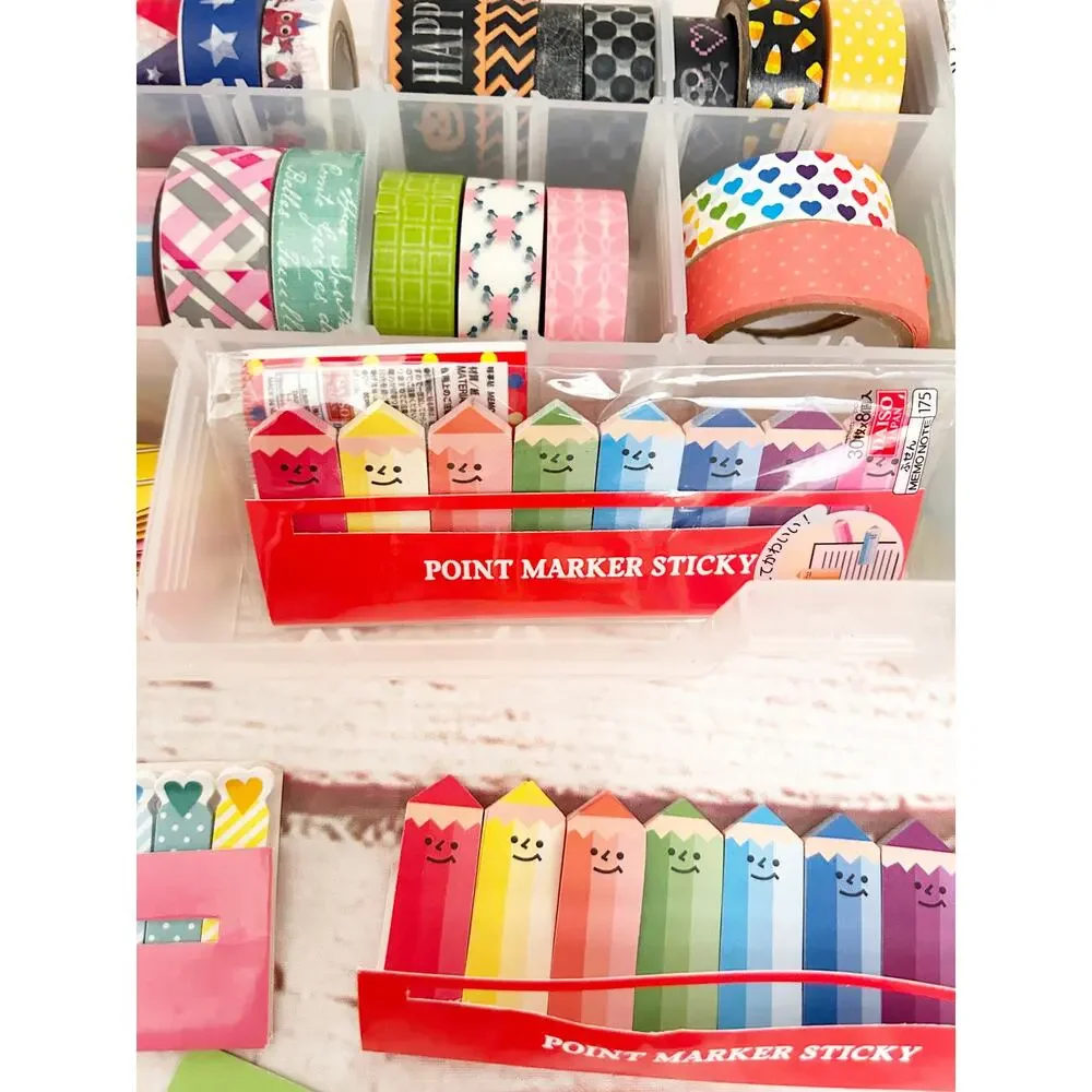 Megalot Washi Tape Planner Supply Station Set Aesthetic Craft Storage Box